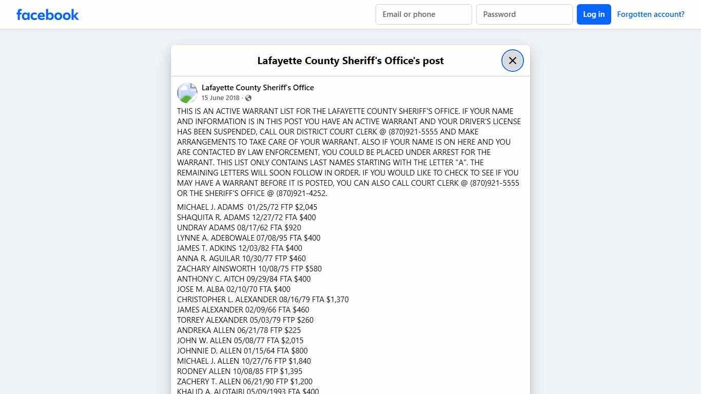 THIS IS AN ACTIVE... - Lafayette County Sheriff's Office Facebook